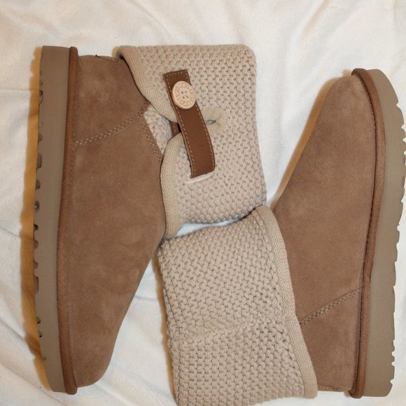 UGG SHAINA CHESTNUT SUEDE SWEATER BOOTS NEW without ORIGINAL BOX - Picture 2 of 8